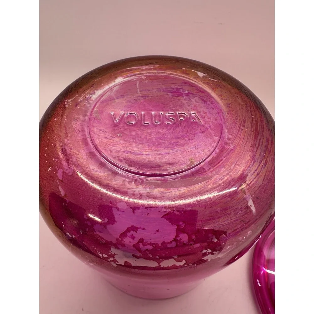 Voluspa‎ Pink Glass Apothecary Jar with Lid 6